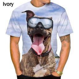 Camiseta estampada 3D para cachorro fofo e divertido, casual, gola-O, manga curta, diária, solta, plus size, top respirável, moda verão - Image 2