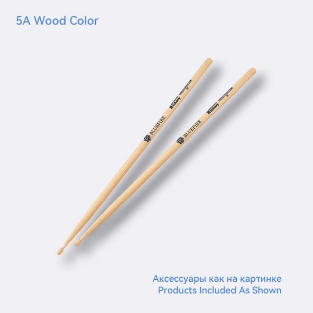 Baquetas de Bateria de Alta Qualidade Hickory Wood 5A/7A em 4 Cores - Acessórios Imperdíveis para Bateristas