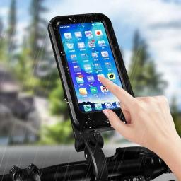 Suporte do telefone de bicicleta à prova d'água ajustável, bicicleta universal, guidão da motocicleta, caixa magnética, suporte do telefone celular - Image 1