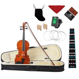 Iniciante Violino com Spruce Painel, Conjunto Completo Acessórios, Polimento Manual Instrumento de Cordas, Maple, 4/4, 1/2, 1/4, 1/8 - Image 1