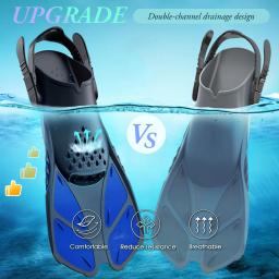 Silicone Scuba Diving Shoes, Snorkel Fins, Fivelas Ajustáveis, Nadadeiras De Natação, Silicone Curto, Salto Aberto, Tamanho De Viagem, Homens e Mulheres Adultos - Image 4