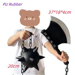 PU Cosplay arma espadas, adereços de segurança, Himejima Gyomei, meteoro martelo, demônio Slayer, ampla faca machado, Tanjirou espadas, 1:1, WW - Image 2