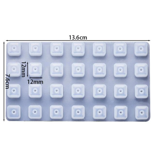 Molde de Silicone para Contas Quadradas e Pulseira com Letras - Moldes de Resina Epóxi para Criar Joias e Artesanato DIY