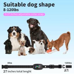 Coleira de cão anti latido automática inteligente, Rolha de casca recarregável, Pare de latir, Display Digital HD, IP67 à prova d'água - Image 5