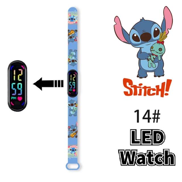 Disney Pulseira LED Silicone Macio Colorido Relógio Esportivo 1 Unidade