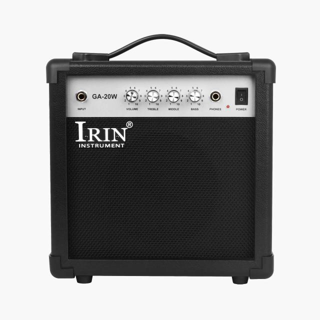 Amplificador IRIN GA-20W para Guitarra Elétrica e Baixo - Potência de 20W com Alto-Falante e Acessórios Inclusos