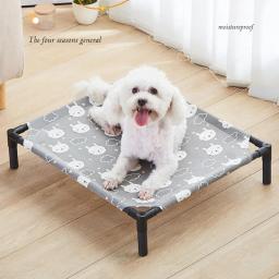 Cama dobrável portátil elevada para animal de estimação, canil, casa de gato, camas de cachorro, removível e lavável, quatro estações, camping - Image 2