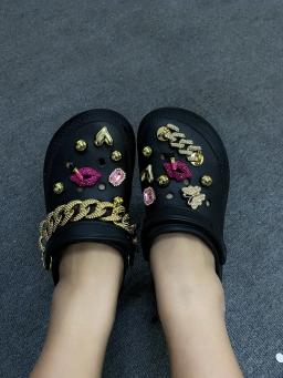 16 peças acessórios de sapatos com buraco destacável: lábios e batom de strass de metal, decorações de sapatos de flores ABS, adequados para sandálias A - Image 5