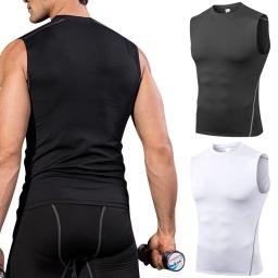 Top de treino de compressão para homens Calças justas esportivas Regata de corrida Tanque de fitness de secagem rápida Colete magro Tanque apertado Verão - Image 1