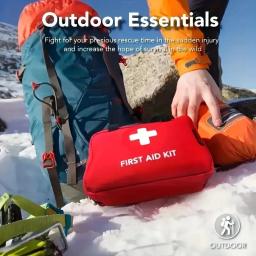 Kit de primeiros socorros com tesoura e pinça, kit médico de emergência abrangente, camping e caminhadas multifuncionais ao ar livre - Image 5