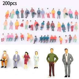 200 peças 1:87 escala ho miniatura pessoas modelo estatuetas de trabalhador para modelo de trem diorama cenário acessórios diy, sortidos - Image 4