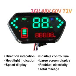 36 48v 60v 72v display lcd medidor painel de controle acessórios da bicicleta elétrica para scooter motor interface 6pin - Image 4