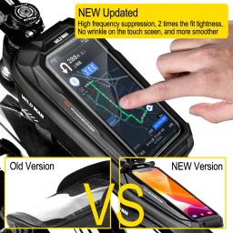 Wild man novo saco de bicicleta quadro frente tubo superior saco ciclismo à prova dwaterproof água 6.6in caso telefone touchscreen saco mtb pacote acessórios da bicicleta - Image 4