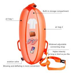 Abrir bóia de natação Tow Float Dry Bag, Air Bag duplo com cinto, armazenamento de esporte aquático, ferramentas de flutuação, P9G6 - Image 5
