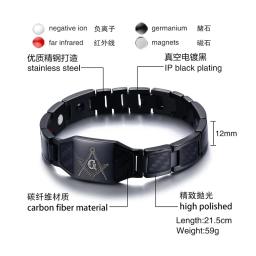 4 em 1 terapia magnética de aço masculino pulseira cura bio ímã cuidados de saúde pulseira aliviar a dor anti radiação presente - Image 2
