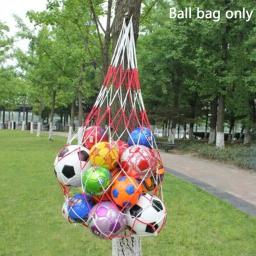 Bolso de bola grande portátil, voleibol, futebol, costura, saco de malha, basquete, vermelho, branco, ferramentas ao ar livre, B7W0 - Image 1