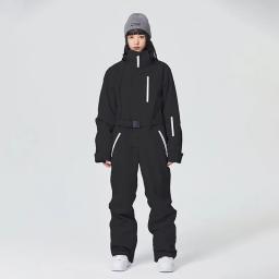 Inverno novos suítes de esqui casal à prova dwaterproof água neve macacão feminino quente agasalho de esqui ao ar livre à prova vento snowboard roupas - Image 3