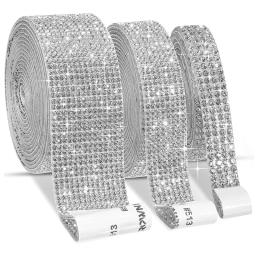 Auto-adesivo Glitter Rhinestone Ribbon Trim, fita Trim Sticker, roupas de DIY, jóias, artes, artesanato, decoração do vestuário, 1 Yard - Image 2