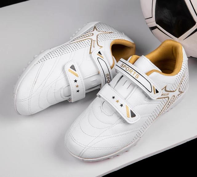 Sapatos de Futebol Americano Infantil com Solas de Treinamento em Borracha TF e Fechamento em Velcro