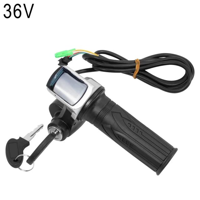 Acelerador E-bike 36V/48V/60V com Indicador de Energia e Chave