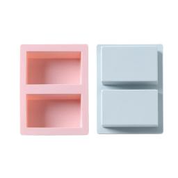 2 cavidade 3d moldes de sabão silicone artesanal massagem terapia barra fazendo ferramentas molde diy retângulo forma sabonetes resina artesanato - Image 5