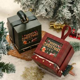 Caixa De Embalagem De Presente De Mão De Natal, Caixa De Maçãs De Véspera De Natal, Caixa De Sobremesa De Bolo De Mousse, Decoração - Image 1