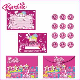 Miniso Barbie tema rosa convites, festa de aniversário, convites, convites de Natal, adesivos envelope, novo - Image 3