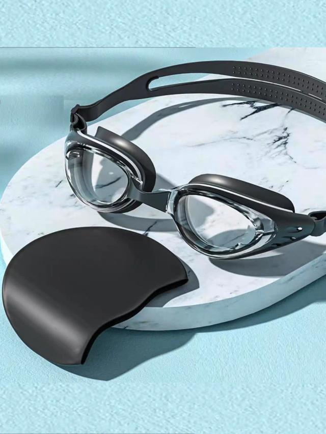 Óculos de Natação Profissionais Antinevoeiro com Lente UV, Impermeáveis e Ajustáveis em Silicone para Adultos
