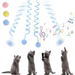 Brinquedo para animais de estimação engraçado interativo gato vara primavera corda bola brinquedo de pelúcia jogar treinamento gatos suprimentos акkolandoри для yisтів - Image 4