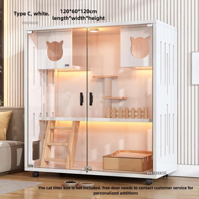Luz de luxo madeira maciça gaiolas para gatos casa interior casa gato luxo extra grande espaço livre gato villa casa economia espaço gaiola para gatos