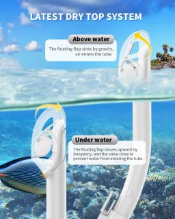 Conjunto De Tubo De Respiração De Ar Subaquático Seco Completo, Snorkel Adulto, Equipamento De Mergulho - Image 3