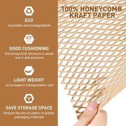 Brown Honeycomb Folding material de embrulho, biodegradável, adequado para DIY presente decorativo, melhorar a eficiência da embalagem, 30cm - Image 3