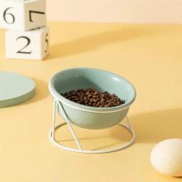 Bacia cerâmica do cão comida para animais de estimação tigela de comida de gato tigelas de comida de água com suporte de ferro nenhum derramamento grande alimentador prato de alimentação tigelas de cachorro suprimentos para animais de estimação - Image 3