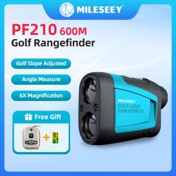 Mileseey pf210 pf2e pf240 golf laser rangefinder telescópio medida 600m/metro de distância quintal 6x monocular para caça esporte de golfe - Image 1