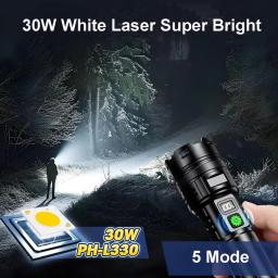 Poderoso 1000000   Lanterna led de alto lúmen, super brilhante, recarregável, portátil, ultra potência, usb c, uso de emergência ao ar livre - Image 2