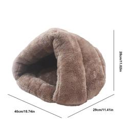 Fluffy Triangular Cat Tent Cave, Pet Shop, semi-aberto, criativo, fundo antiderrapante, com capuz, viagem, inverno - Image 6