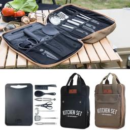 Portátil Camping Kitchen Cookware Set, utensílios de viagem ao ar livre, aço inoxidável cozinhar e grelhar conjunto para churrasco, piquenique, 8pcs - Image 1