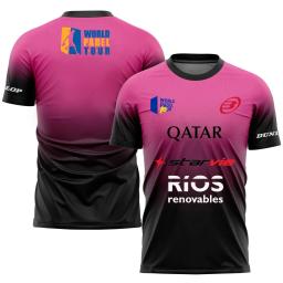 Camiseta esportiva solta de manga curta masculina, tops de tênis de secagem rápida, malha respirável, ao ar livre, verão - Image 3