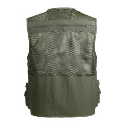 Colete de pesca respirável colete de malha de viagem de pesca com bolsos com zíper colete de trabalho de verão para atividades ao ar livre - Image 2