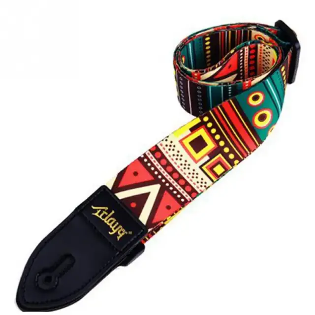 Correia de Guitarra Ajustável Multicor em Nylon com Impressão Colorida para Baixo e Acústica