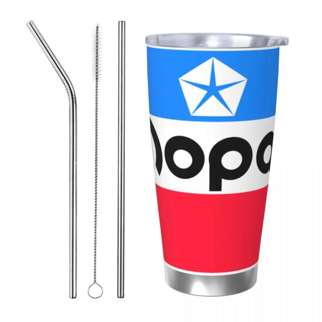 Copo Térmico Isolado a Vácuo Mopar em Aço Inoxidável, Caneca de Parede Dupla para Corrida, 20oz
