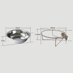 Montado na parede do aço inoxidável tigela do cão, gato água alimento recipiente, suporte de metal fixo, suporte anti-reviravolta, alimentador fixo, 23cm - Image 6