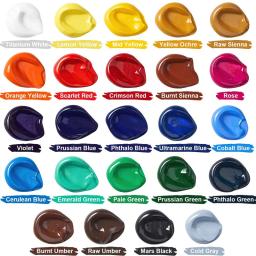 Kit Tinta Acrílica 12/24 Cores Pintura Artesanal para Tecido/Vestuário/Prego/Lona/Rocha Pintura Impermeável Desenho Set Art Supplies - Image 3