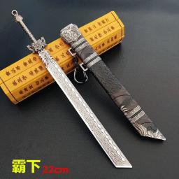Mo dao zu shi anime espada simulação arma wei wuxian yi ling lao zu lan wangji coleção modelo liga chaveiro decoração de mesa - Image 4