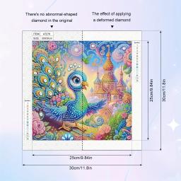 DIY Special Shape Diamond Painting Kits para Iniciantes, Beautiful Peacock, 5D Wall Decoration, Home Gift - Image 2