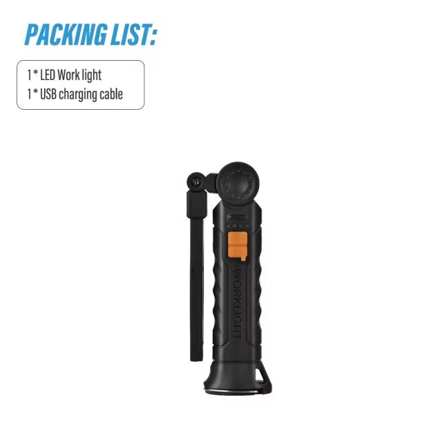 Lanterna LED Recarregável para Camping com Ímã e Gancho, Impermeável IP64 e 5 Modos de Iluminação para Trabalho Noturno