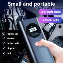 Inflator de pneu digital portátil com luz LED, carregamento tipo C, compressor de ar inteligente, bola veículo elétrico - Image 3