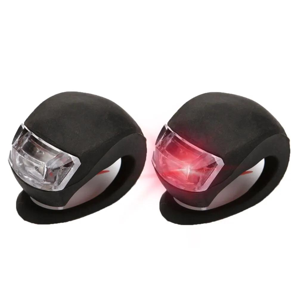 Silicone LED Bike Luzes À Prova D' Água Bicicleta Cabeça Frente Luz Ciclismo Roda Flash Lâmpada Traseira Noite Aviso Taillight - Image 1