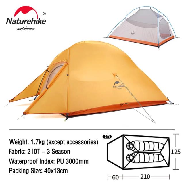 Tenda Ultraleve Naturehike CloudUp 20D para 2 Pessoas - Ideal para Caminhadas e Acampamentos