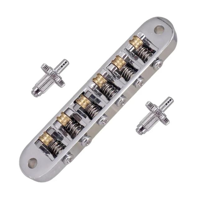 Roller Saddle Bridge com 2 Stopbar Studs para Guitarras Elétricas - Substituto Chrome e Gold para Les Paul EPI, 1 Unidade